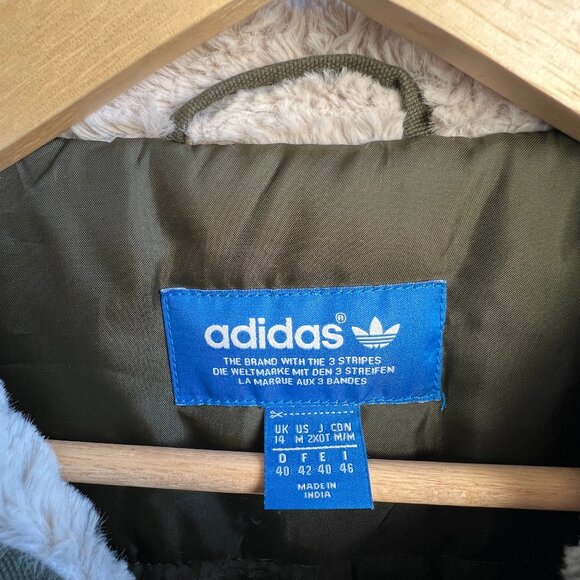 Adidas Boyfriend Down Parka Green Winter Jacket - Picture 3 of 7